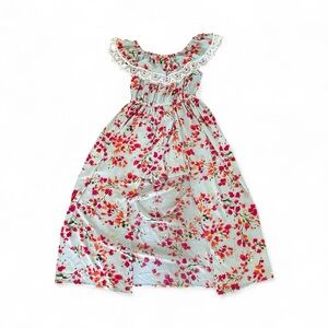 Iris & Ivy Floral Romper - Aqua and Pink